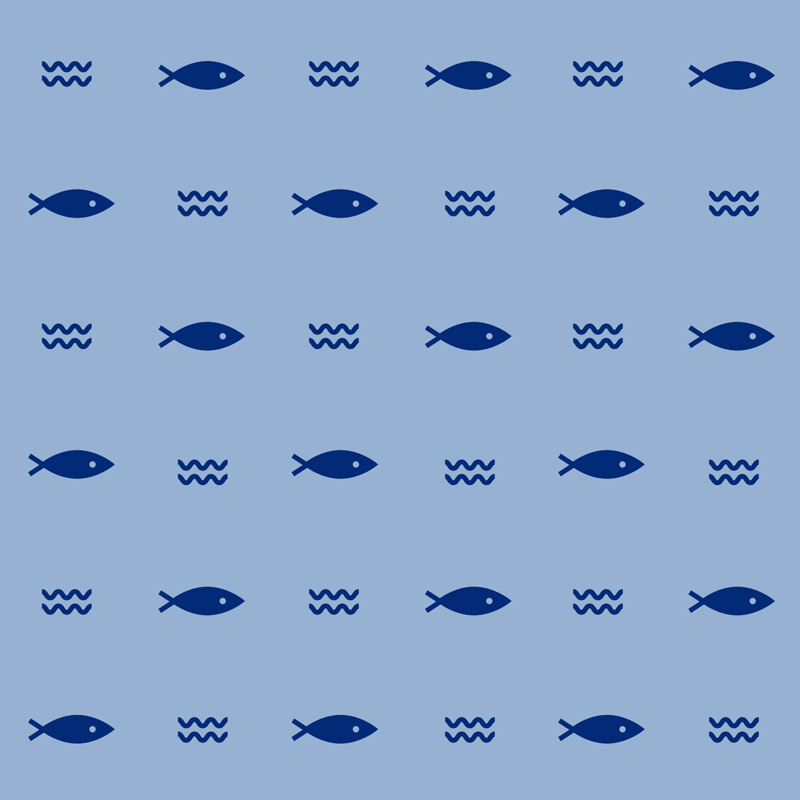 Zvířecí vinylový koberec s minimalistickým vzorem ryb - TenStickers