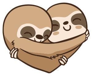 Zvířecí vinylový koberec srdce lenochoda - TenStickers