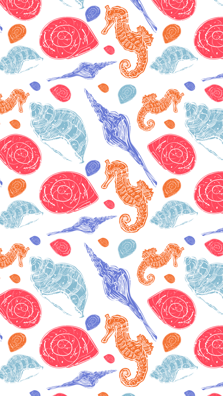 Zvířecí vinylový koberec podmořské dlaždice - TenStickers