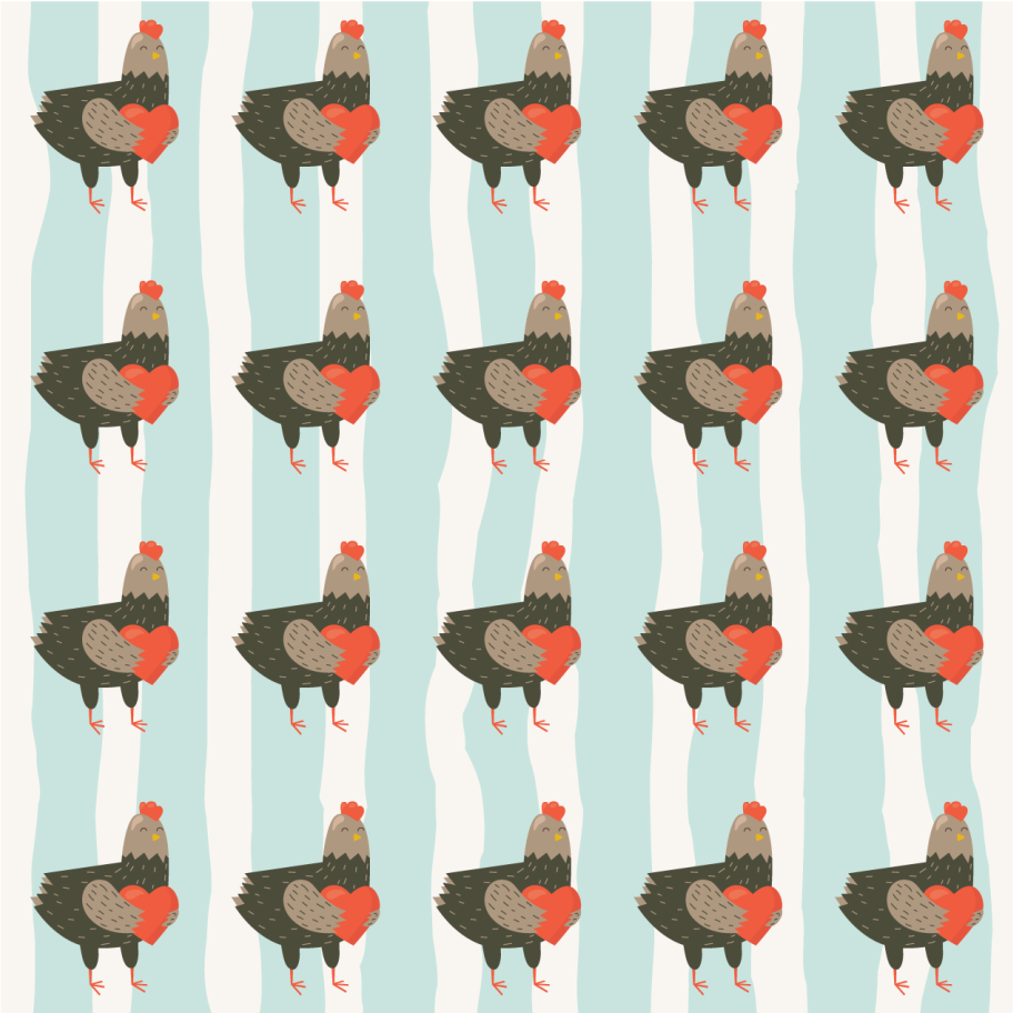 Zvířecí vinylový koberec bílé pruhy a kohouti - TenStickers