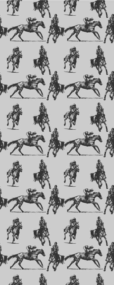 Zvířecí vinylový koberec s šedými koňmi v různých pozicích - TenStickers
