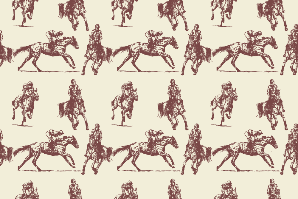 Zvířecí vinylový koberec s béžovým a hnědým vzorem koní - TenStickers