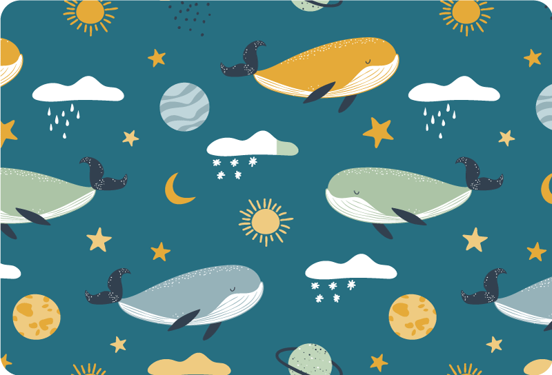 Zvířecí vinylový koberec s trendy vzorem velryb - TenStickers