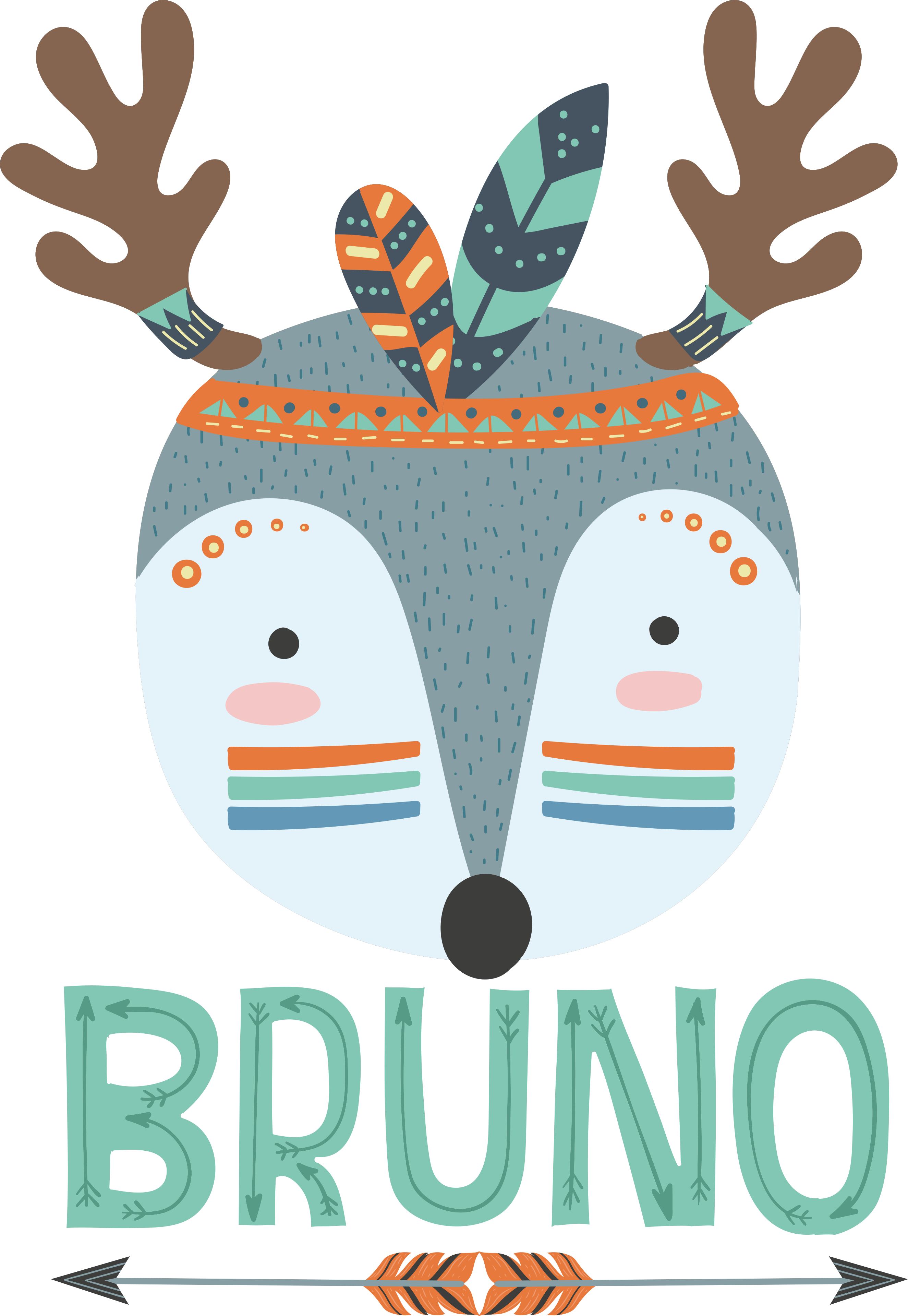 Zvířecí vinylový koberec se jménem nordic jelen - TenStickers