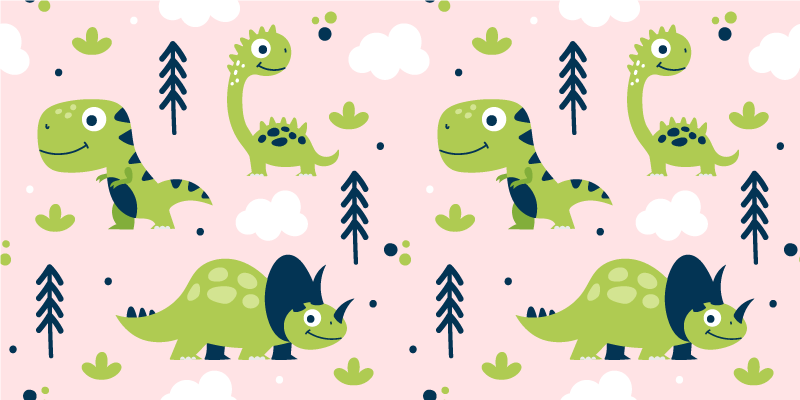 Zvířecí vinylový koberec s hravými dinosaury - TenStickers