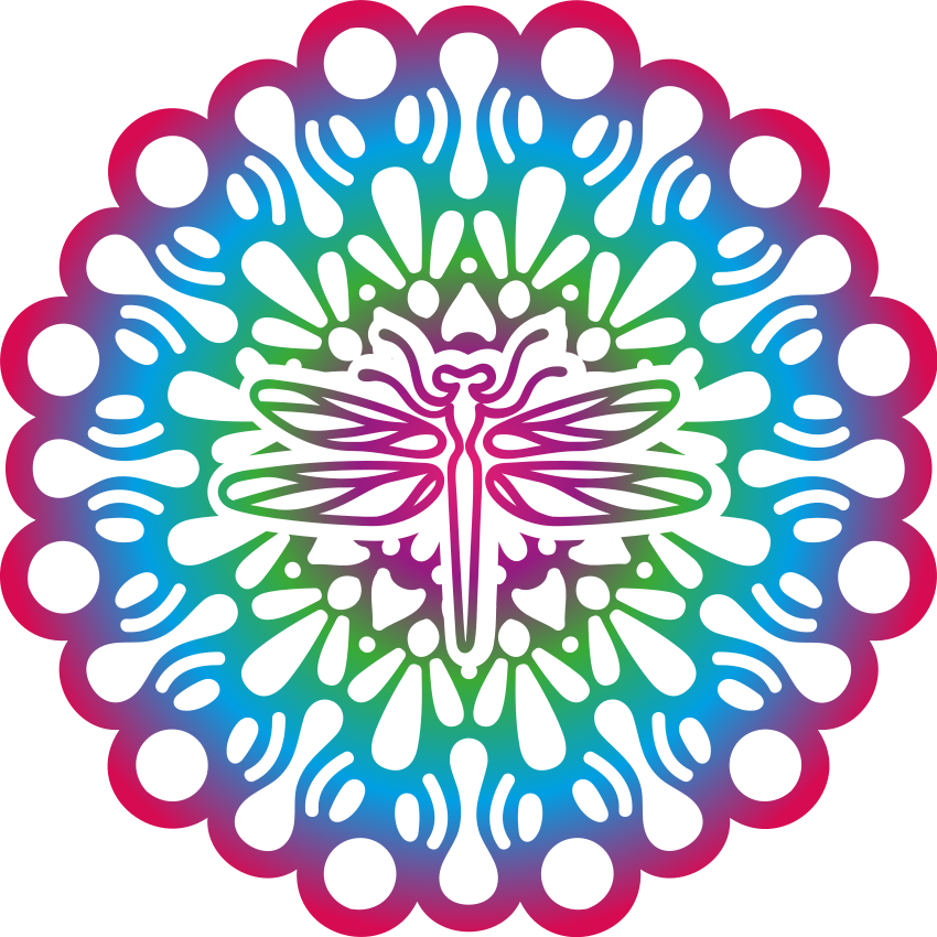 Zvířecí vinylový koberec barevná mandala vážky - TenStickers