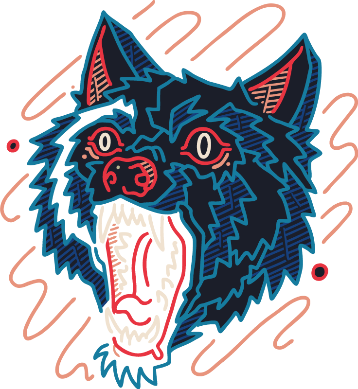 Zvířecí vinylový koberec s grafikou vyjícího vlka - TenStickers