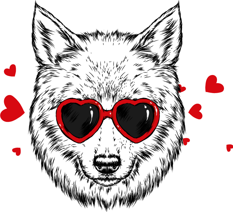 Zvířecí vinylový koberec s hravým vlkem - TenStickers