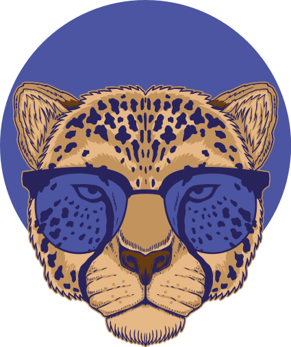 Zvířecí vinylový koberec leopard v brýlích - TenStickers
