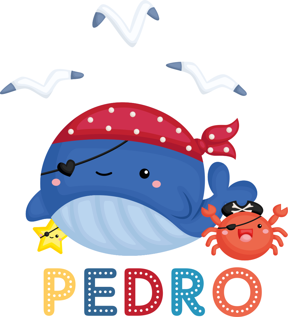 Zvířecí vinylový koberec roztomilá pirátská velryba - TenStickers