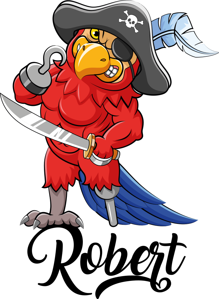 Zvířecí vinylový koberec s figurkou papouška piráta - TenStickers