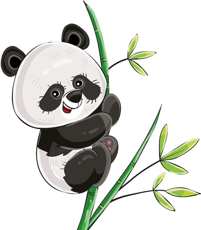 Zvířecí vinylový koberec panda na bambusu - TenStickers