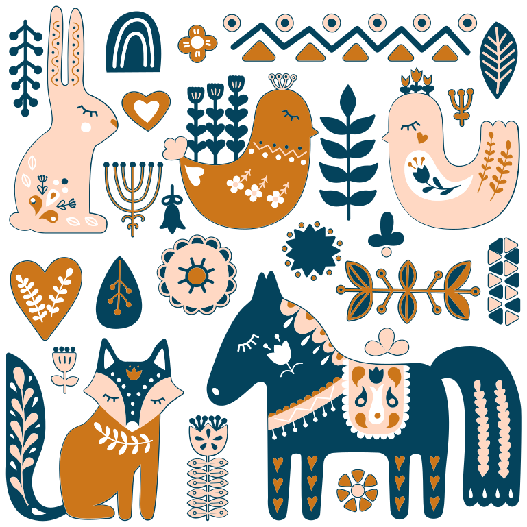 Zvířecí vinylový koberec s barevnými ilustracemi - TenStickers