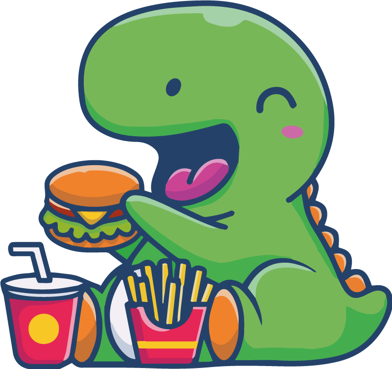 Zvířecí vinylový koberec Šťastný zelený dinosaurus - TenStickers