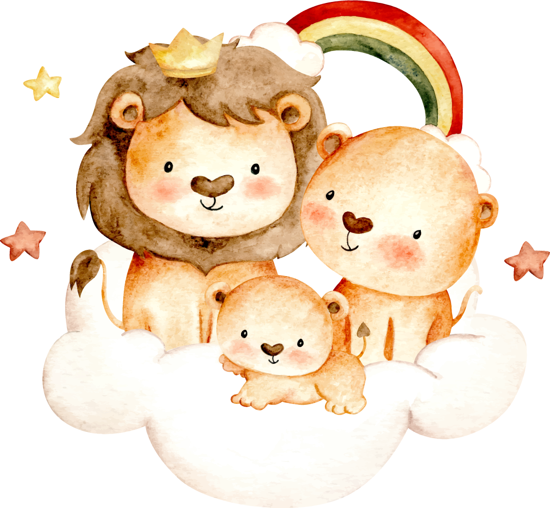 Zvířecí vinylový koberec s miminky a hvězdami - TenStickers