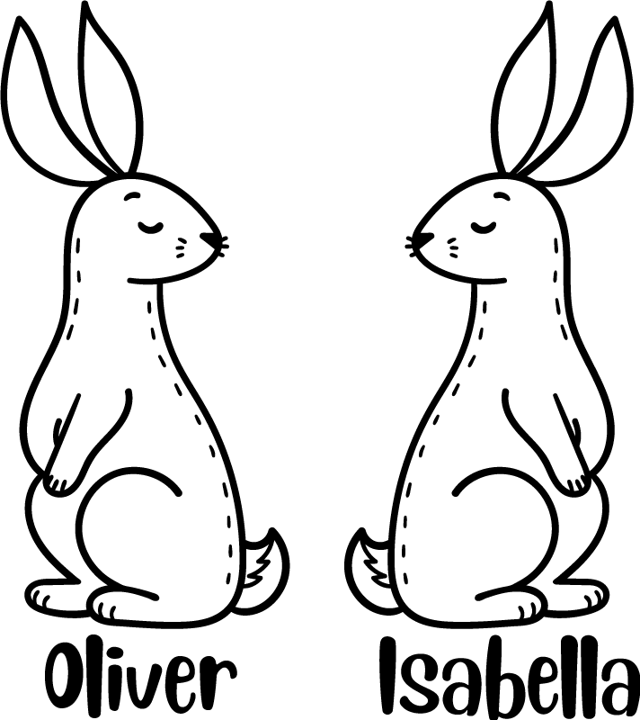 Zvířecí vinylový koberec s osobními velikonočními králíky - TenStickers