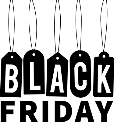 Vinylový koberec black friday Černobílý text - TenStickers