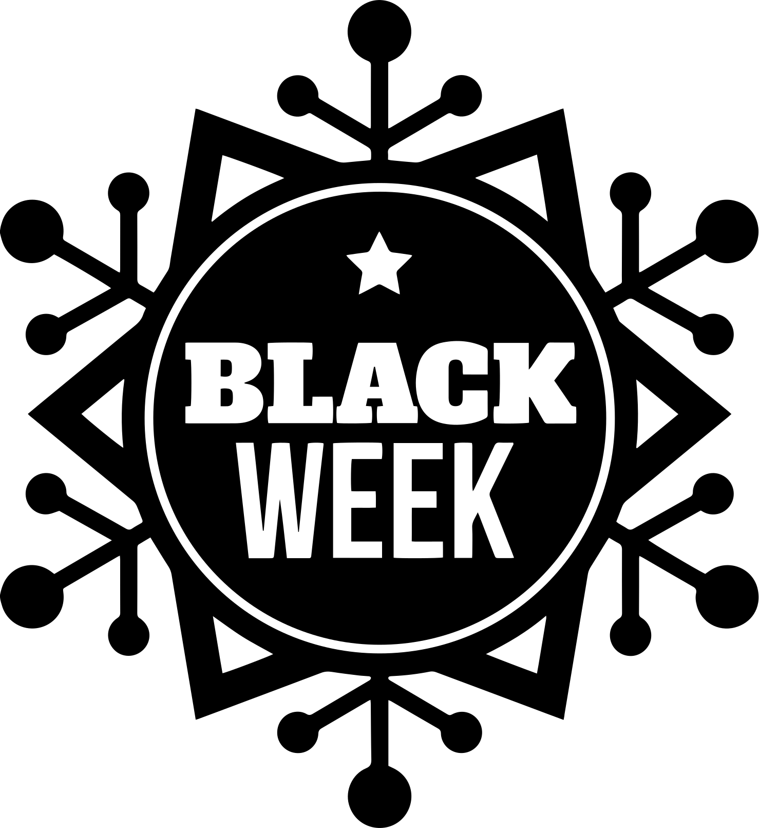 Vinylový koberec black friday sněhová vločka týdne - TenStickers