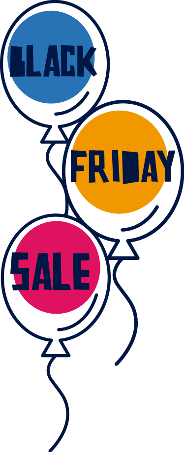Vinylový koberec black friday barevné balónky - TenStickers