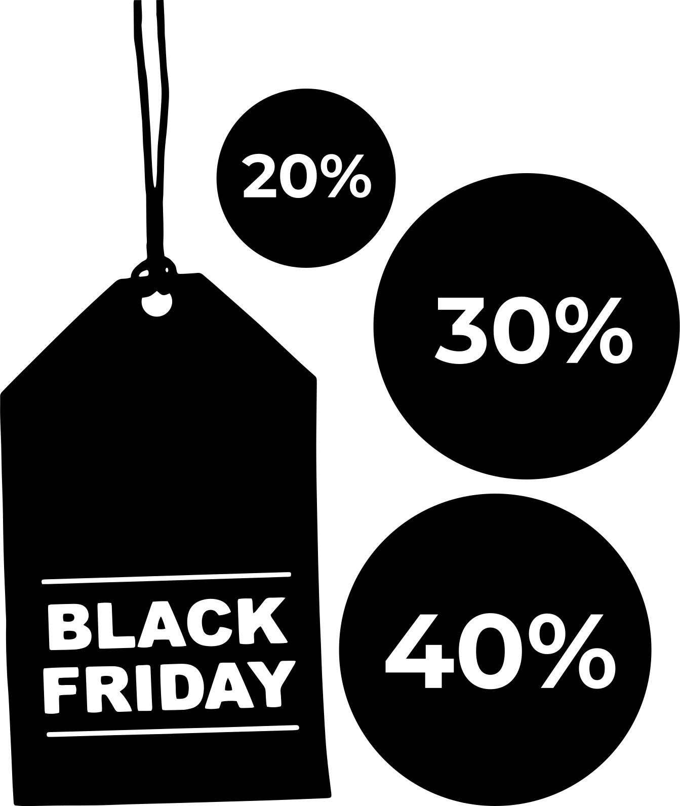 Vinylový koberec black friday s možností úprav set 3 - TenStickers