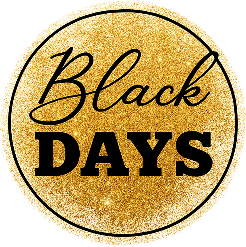 Vinylový koberec black friday bílé a zlaté "černé dny" - TenStickers
