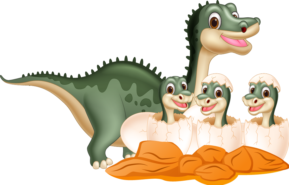 Zvířecí vinylový koberec roztomilá rodina dinosaurů - TenStickers