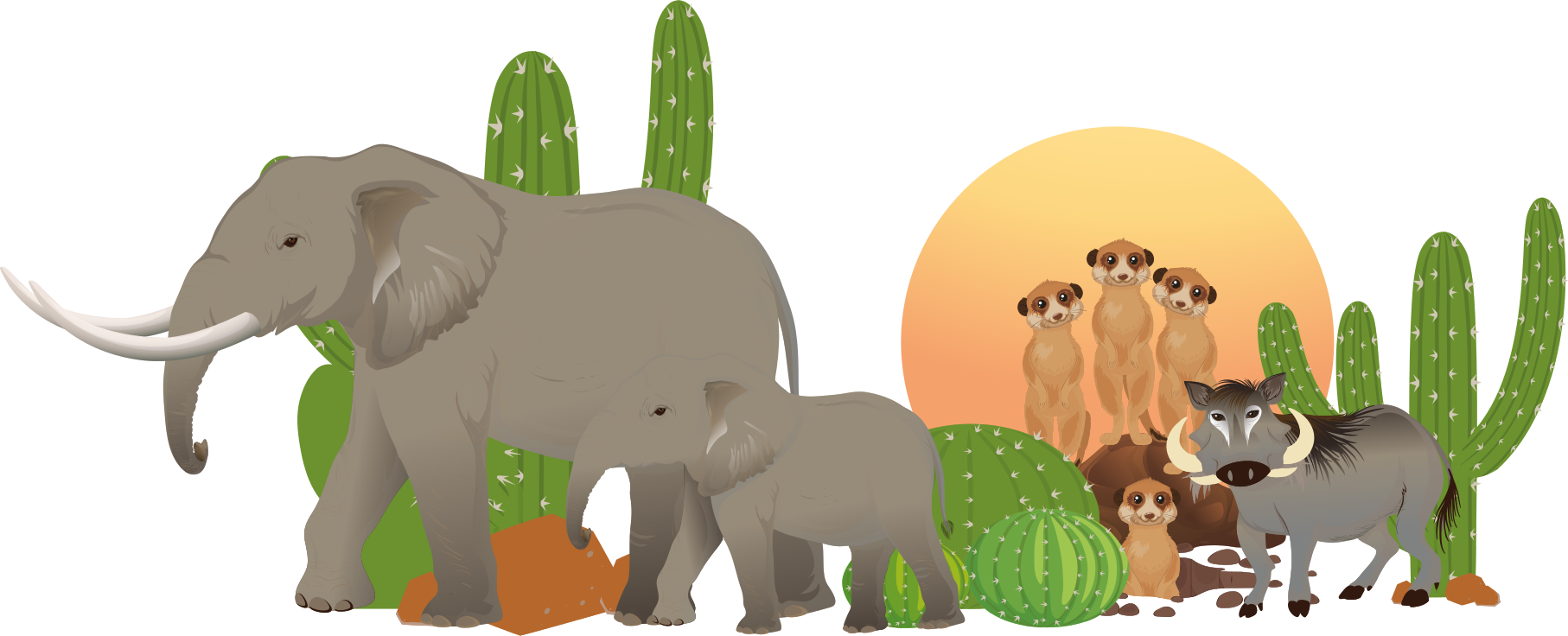 Zvířecí vinylový koberec safari scéna - TenStickers
