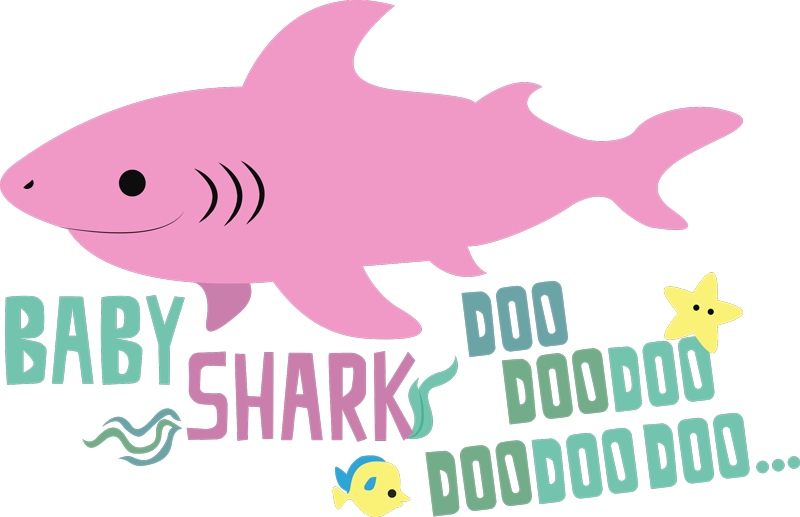 Zvířecí vinylový koberec s texty písničky baby shark - TenStickers
