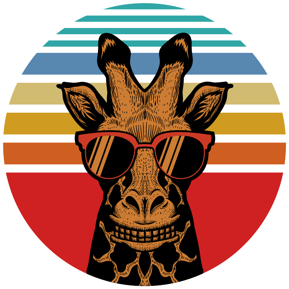 Zvířecí vinylový koberec s cool slunečními brýlemi žirafy - TenStickers