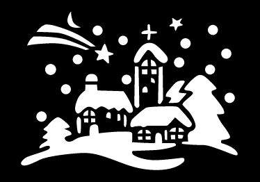 Vinylový koberec vánoce Černobílé město - TenStickers