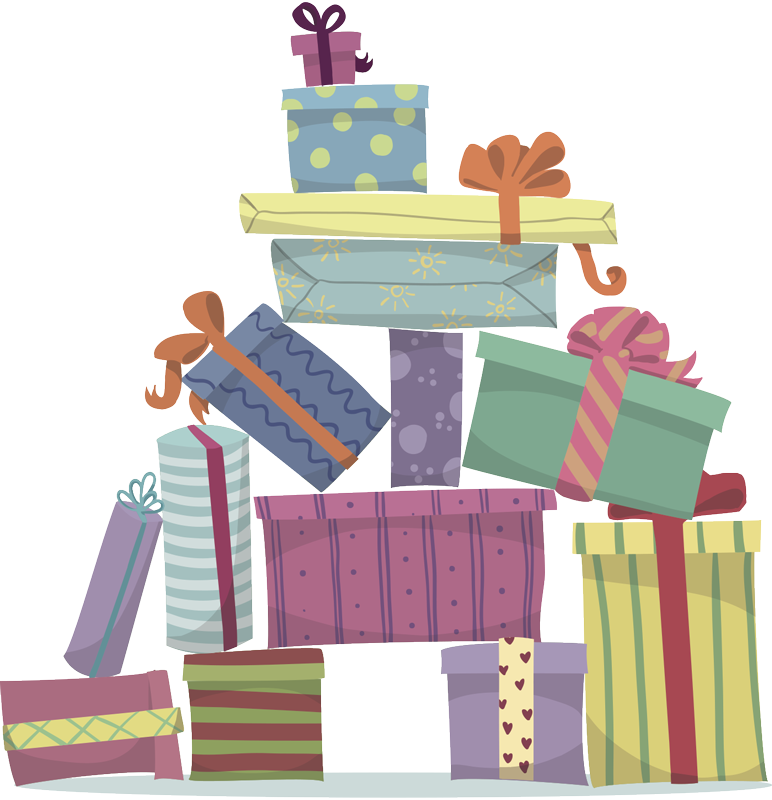 Vinylový koberec vánoce hromada dárků - TenStickers