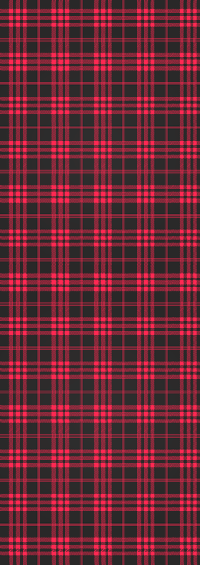 Vinylový koberec vánoce tartan vzor na lednici - TenStickers