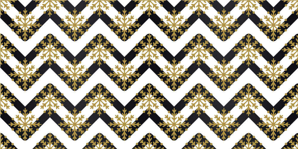 Vinylový koberec vánoce zlaté sněhové vločky na vlnkách - TenStickers