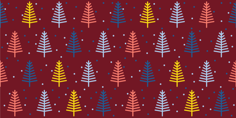 Vinylový koberec vánoce barevný vzor borovice - TenStickers