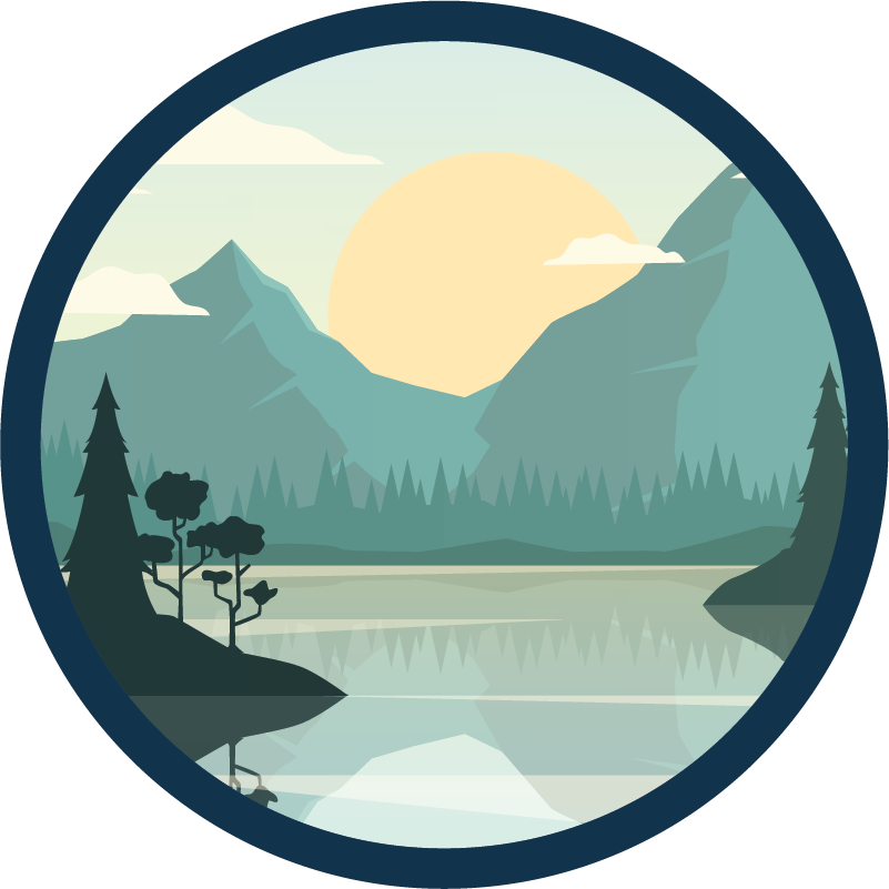 Vinylový koberec s květinami a rostlinami v horách u jezera - TenStickers
