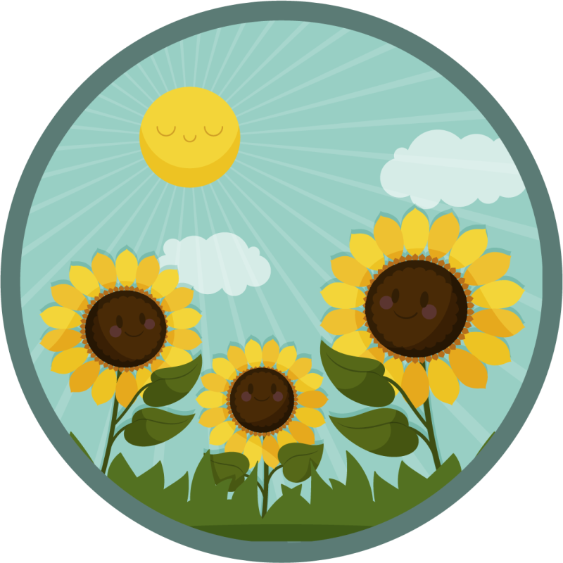 Vinylový koberec s květinami a rostlinami sluneční květy - TenStickers