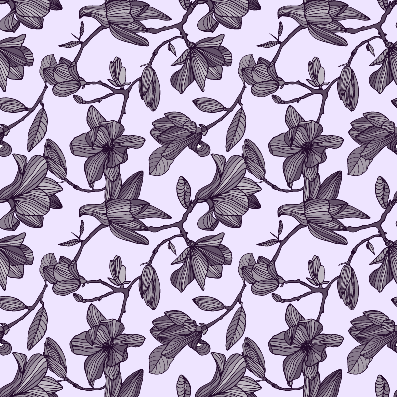 Vinylový koberec s květinami a rostlinami magnolia - TenStickers