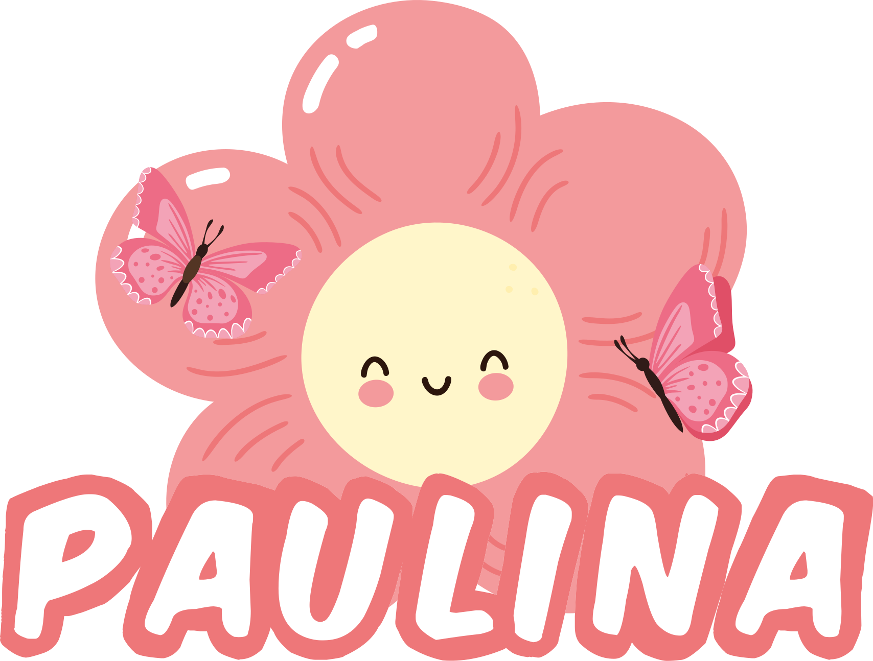 Vinylový koberec s květinami a rostlinami motýl a jméno - TenStickers