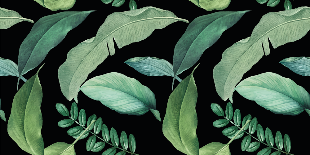 Vinylový koberec s květinami a rostlinami ve tmě - TenStickers