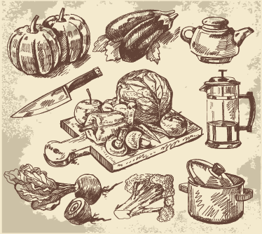 Kuchyňský vinylový koberec s vintage ilustrací - TenStickers