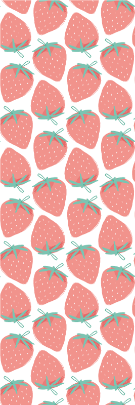 Kuchyňský vinylový koberec bezšvový jahodový vzor pastel - TenStickers