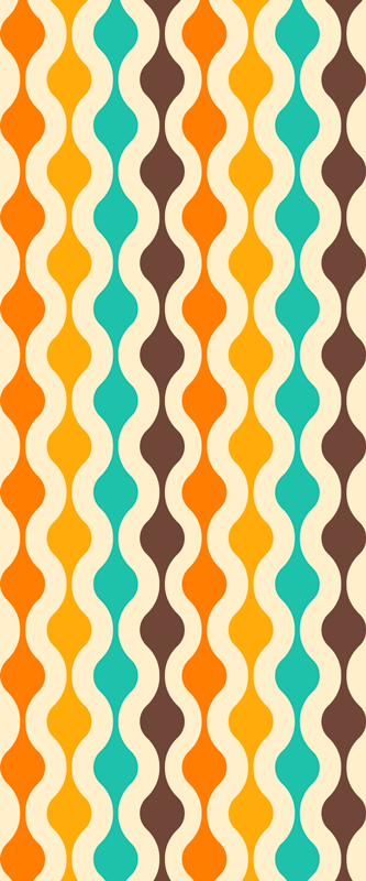 Kuchyňský vinylový koberec geometrický retro 70. léta - TenStickers