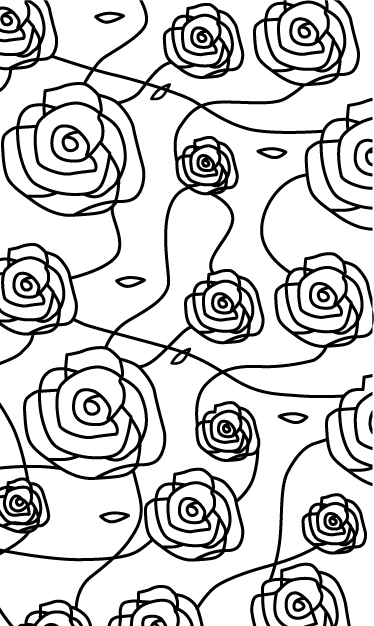 Koupelnový vinylový koberec minimalistické růže - TenStickers