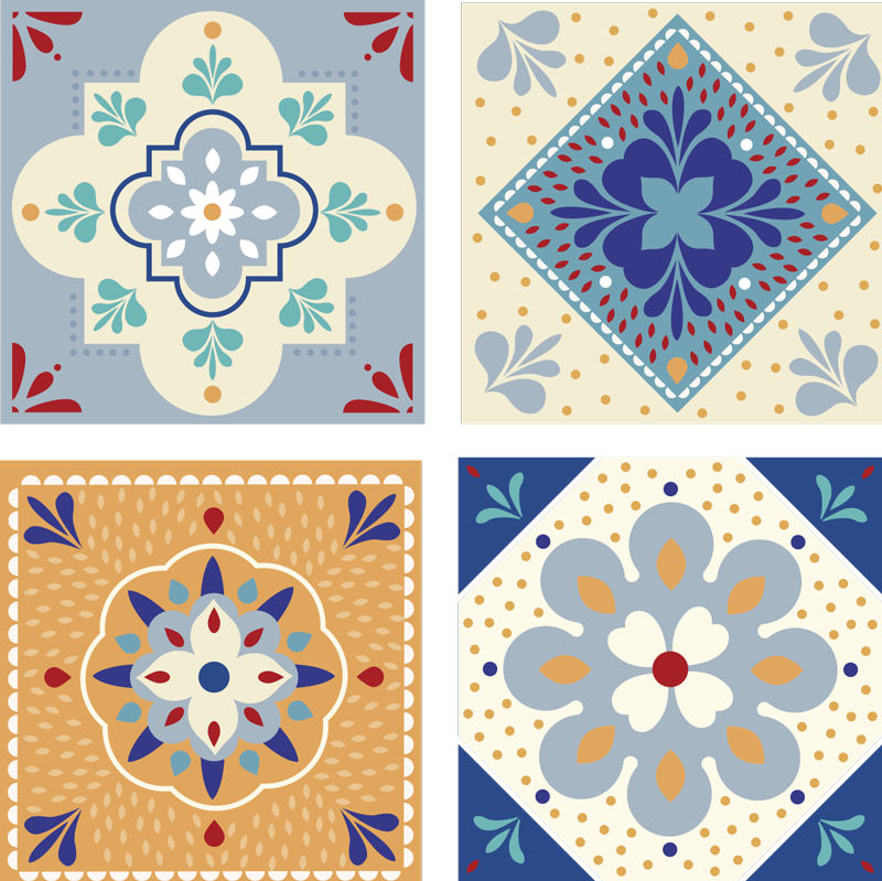 Koupelnový vinylový koberec barevná paleta - TenStickers