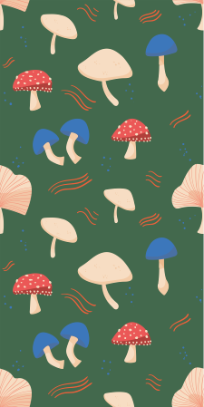 Vinylový koberec s květinami a rostlinami houbami - TenStickers