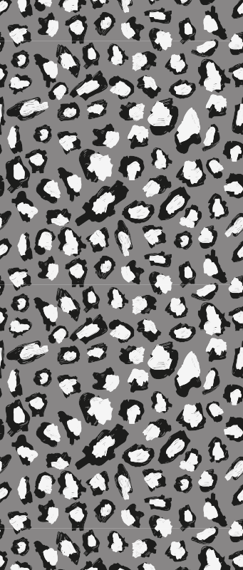 Vinylový koberec se zvířecím potiskem leopardí šedobílý - TenStickers