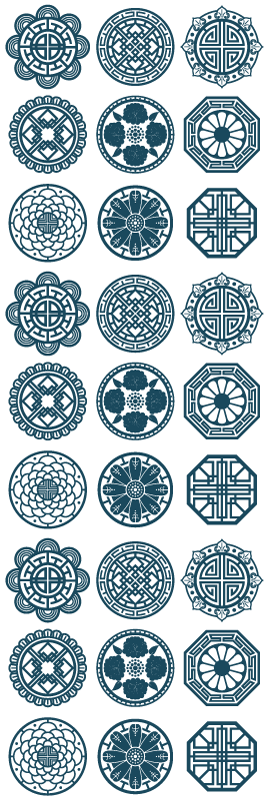 Geometrický vinylový koberec korejské tvary - TenStickers