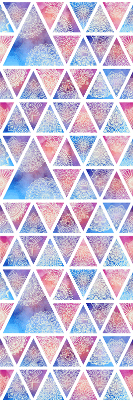 Geometrický vinylový koberec etnické květinové trojúhelníky - TenStickers