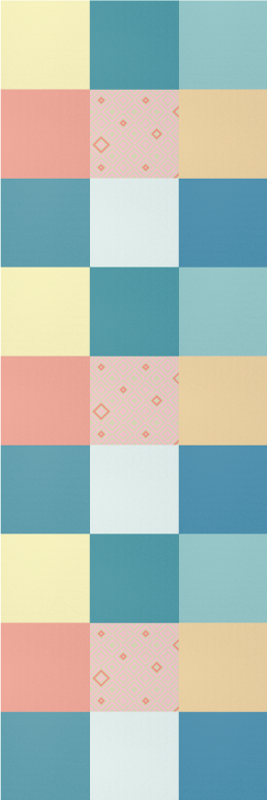 Geometrický vinylový koberec barevný retro patchwork - TenStickers