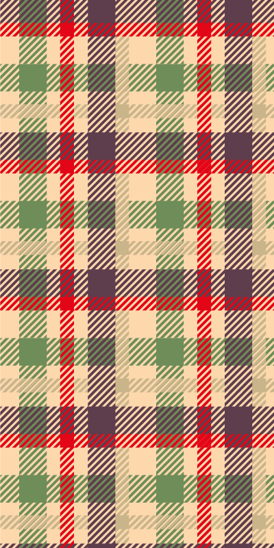 Vinylový koberec vánoce červený a zelený tartan - TenStickers